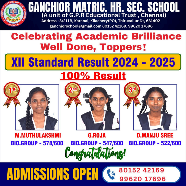 XII Standard Result 2024-25